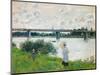 The Promenade with the Railroad Bridge, Argenteuil, 1874-Claude Monet-Mounted Giclee Print