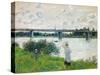 The Promenade with the Railroad Bridge, Argenteuil, 1874-Claude Monet-Stretched Canvas