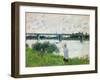 The Promenade with the Railroad Bridge, Argenteuil, 1874-Claude Monet-Framed Giclee Print