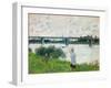 The Promenade with the Railroad Bridge, Argenteuil, 1874-Claude Monet-Framed Giclee Print