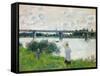 The Promenade with the Railroad Bridge, Argenteuil, 1874-Claude Monet-Framed Stretched Canvas