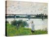 The Promenade with the Railroad Bridge, Argenteuil, 1874-Claude Monet-Stretched Canvas