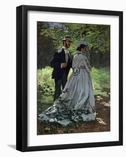 The Promenaders, or Bazille and Camille, 1865-Claude Monet-Framed Giclee Print