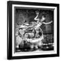 The Prometheus Statue with Snow by Night at Rockefeller Center in New York-Philippe Hugonnard-Framed Premium Photographic Print