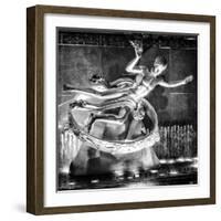 The Prometheus Statue with Snow by Night at Rockefeller Center in New York-Philippe Hugonnard-Framed Photographic Print