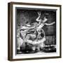 The Prometheus Statue with Snow by Night at Rockefeller Center in New York-Philippe Hugonnard-Framed Photographic Print