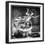 The Prometheus Statue with Snow by Night at Rockefeller Center in New York-Philippe Hugonnard-Framed Photographic Print