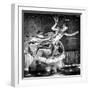 The Prometheus Statue with Snow by Night at Rockefeller Center in New York-Philippe Hugonnard-Framed Photographic Print