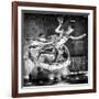 The Prometheus Statue with Snow by Night at Rockefeller Center in New York-Philippe Hugonnard-Framed Photographic Print