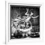 The Prometheus Statue with Snow by Night at Rockefeller Center in New York-Philippe Hugonnard-Framed Photographic Print