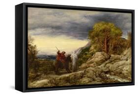 The Prophet Balaam and the Angel, 1859 (Oil on Paper, Laid down on Canvas)-John Linnell-Framed Stretched Canvas