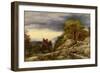 The Prophet Balaam and the Angel, 1859 (Oil on Paper, Laid down on Canvas)-John Linnell-Framed Giclee Print