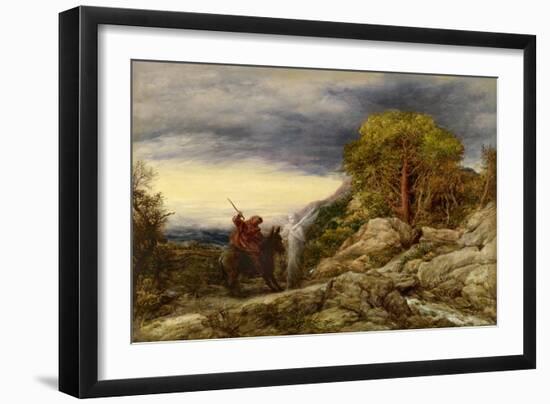 The Prophet Balaam and the Angel, 1859 (Oil on Paper, Laid down on Canvas)-John Linnell-Framed Giclee Print