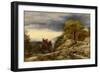 The Prophet Balaam and the Angel, 1859 (Oil on Paper, Laid down on Canvas)-John Linnell-Framed Giclee Print