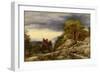 The Prophet Balaam and the Angel, 1859 (Oil on Paper, Laid down on Canvas)-John Linnell-Framed Giclee Print