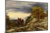 The Prophet Balaam and the Angel, 1859 (Oil on Paper, Laid down on Canvas)-John Linnell-Mounted Giclee Print