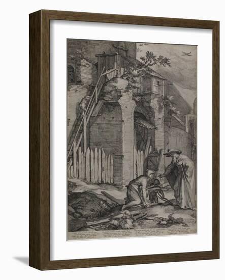 The Prophet Elie Arriving at the House of Sareptas' Widow, 1604-Jan Saenredam-Framed Giclee Print