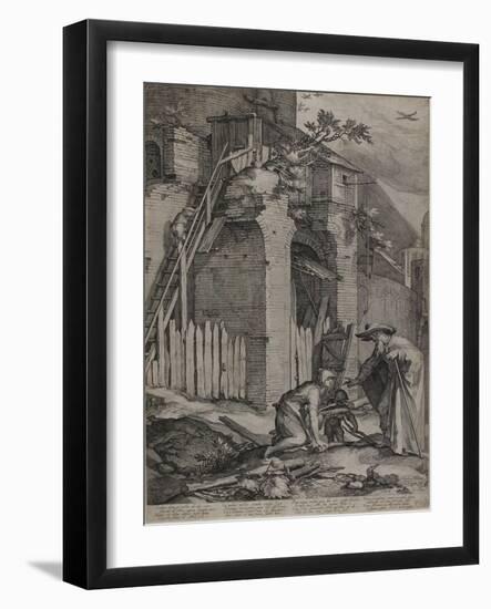 The Prophet Elie Arriving at the House of Sareptas' Widow, 1604-Jan Saenredam-Framed Giclee Print