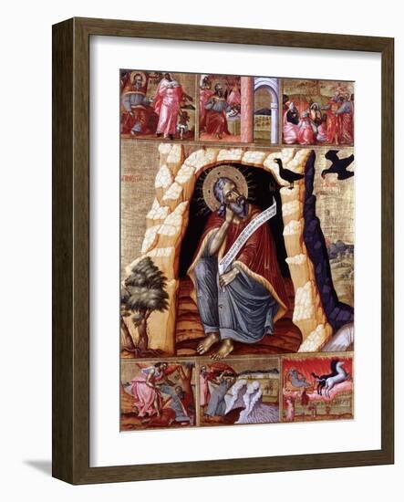 The Prophet Elijah in the Wilderness with Scenes from His Life-null-Framed Giclee Print