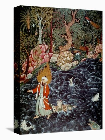 The Prophet Elijah Rescuing Prince Nur Ad-Dahr (From the Hamzanam), 1562-1577-Mir Sayyid Ali-Stretched Canvas