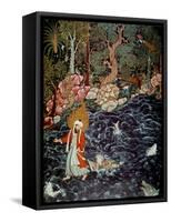 The Prophet Elijah Rescuing Prince Nur Ad-Dahr (From the Hamzanam), 1562-1577-Mir Sayyid Ali-Framed Stretched Canvas