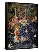 The Prophet Elijah Rescuing Prince Nur Ad-Dahr (From the Hamzanam), 1562-1577-Mir Sayyid Ali-Framed Stretched Canvas