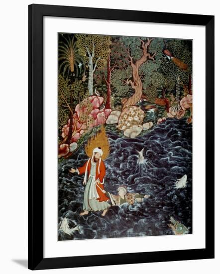 The Prophet Elijah Rescuing Prince Nur Ad-Dahr (From the Hamzanam), 1562-1577-Mir Sayyid Ali-Framed Giclee Print