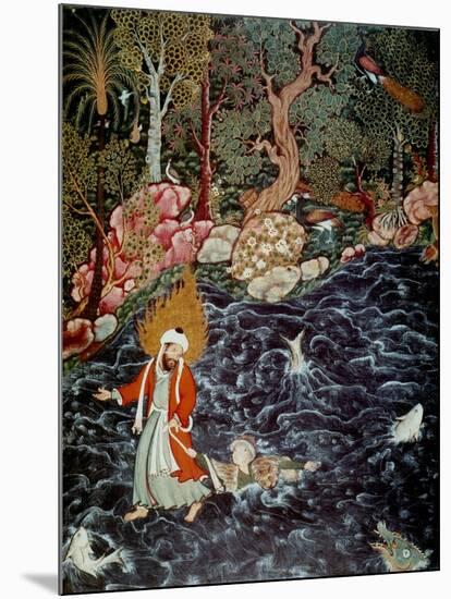 The Prophet Elijah Rescuing Prince Nur Ad-Dahr (From the Hamzanam), 1562-1577-Mir Sayyid Ali-Mounted Giclee Print