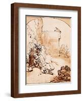 The Prophet Jonah Before the Walls of Nineveh-Rembrandt van Rijn-Framed Giclee Print