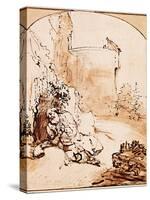 The Prophet Jonah Before the Walls of Nineveh-Rembrandt van Rijn-Stretched Canvas