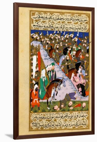 The Prophet Muhammad And the Muslim Army At the Battle of Uhud-null-Framed Giclee Print