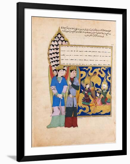 The Prophet Muhammad before the Angel with Seventy Heads. from the Book Nahj Al-Faradis-null-Framed Premium Giclee Print