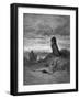 The prophet slain by a lion-Gustave Dore-Framed Giclee Print