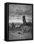 The prophet slain by a lion-Gustave Dore-Framed Stretched Canvas