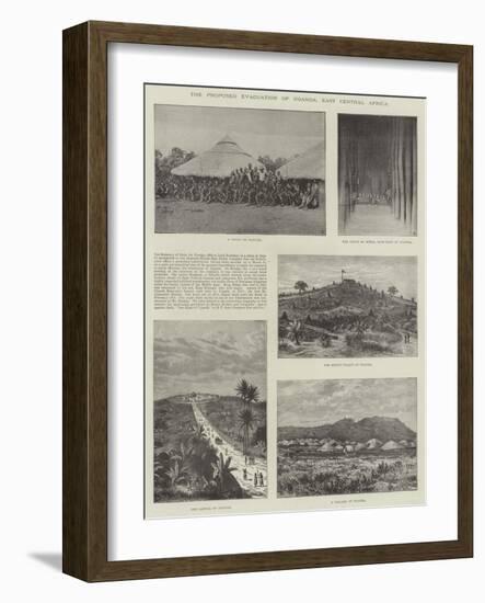 The Proposed Evacuation of Uganda, East Central Africa-null-Framed Giclee Print