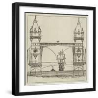 The Proposed New Tower Bridge-null-Framed Giclee Print