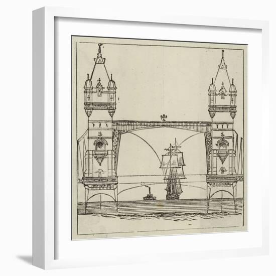 The Proposed New Tower Bridge-null-Framed Giclee Print