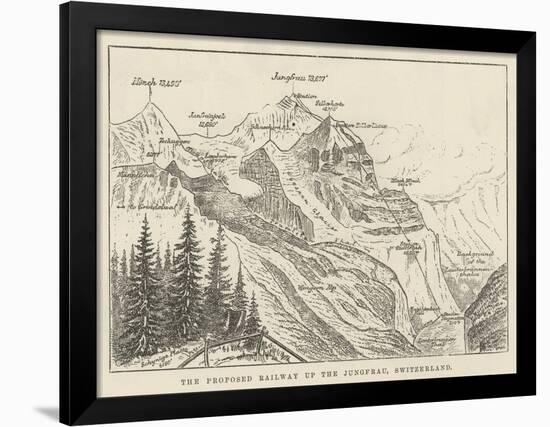 The Proposed Railway Up the Jungfrau, Switzerland-null-Framed Giclee Print