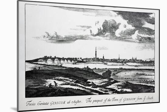 The Prospect of the Town of Glasgow from Ye South, from 'Theatrum Scotiae' by John Slezer, 1693-John Slezer-Mounted Giclee Print