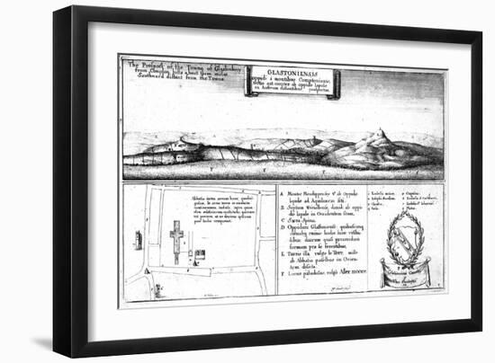 'The Prospect of the Towne of Glastonbury', late 17th century-Wenceslaus Hollar-Framed Giclee Print