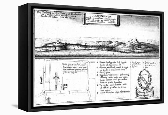 'The Prospect of the Towne of Glastonbury', late 17th century-Wenceslaus Hollar-Framed Stretched Canvas