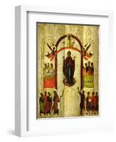 The Protection of the Theotokos (Mother of God) Russian Icon from the Zverin Monastery-null-Framed Giclee Print