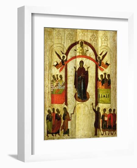 The Protection of the Theotokos (Mother of God) Russian Icon from the Zverin Monastery-null-Framed Giclee Print