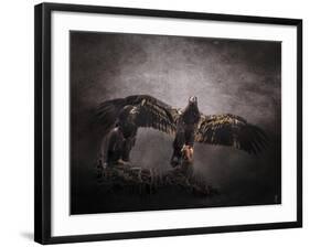 The Protector Juvenile Bald Eagles-Jai Johnson-Framed Giclee Print