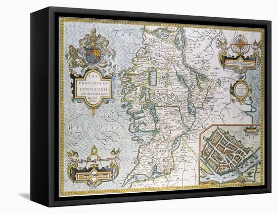 The Province of Connaugh Map-John Speede-Framed Stretched Canvas