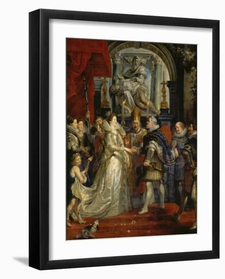 The Proxy Marriage of Marie De Medici and Henri Iv, 5th October 1600, 1621-25-Peter Paul Rubens-Framed Giclee Print