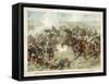 The Prussian Cavalry Charge at Vionville-Mars-La-Tour During the Franco-Prussian War-null-Framed Stretched Canvas