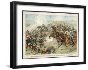 The Prussian Cavalry Charge at Vionville-Mars-La-Tour During the Franco-Prussian War-null-Framed Art Print