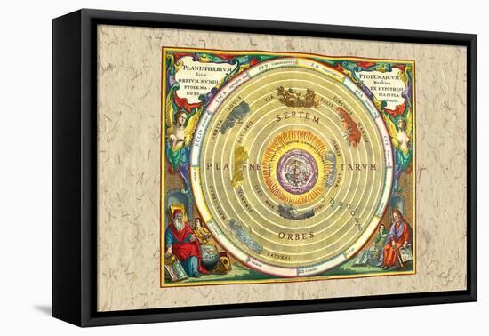 The Ptolemaic Understanding of the Universe-Andreas Cellarius-Framed Stretched Canvas