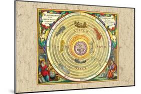 The Ptolemaic Understanding of the Universe-Andreas Cellarius-Mounted Art Print